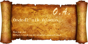 Ondrásik Aladin névjegykártya